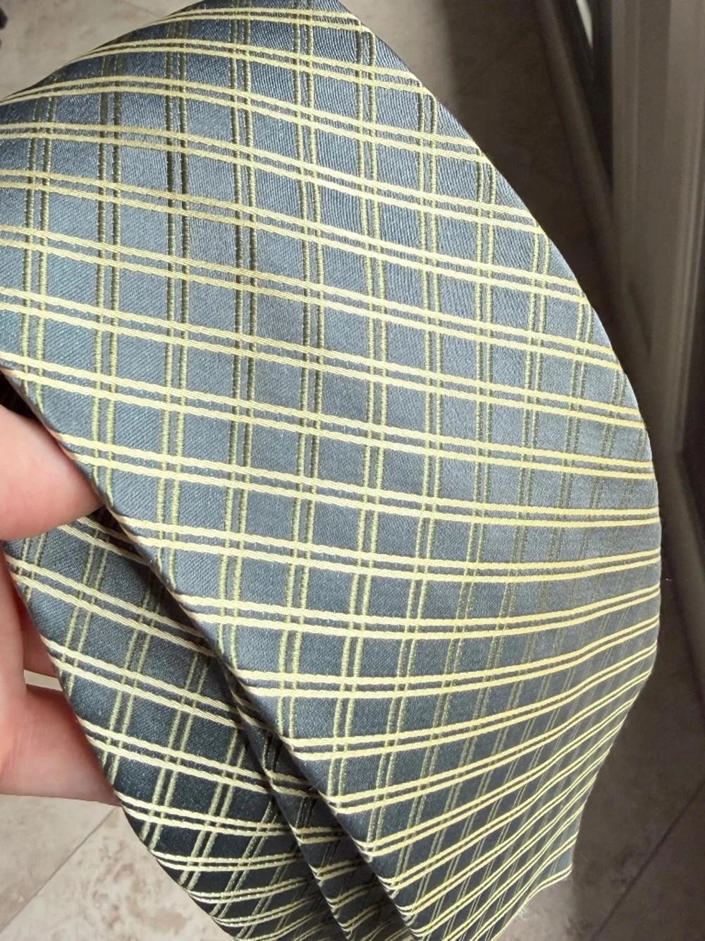 5 for $15 🌸 CLAIBORNE | Muted Green + Gold 100% Silk Tie for Men